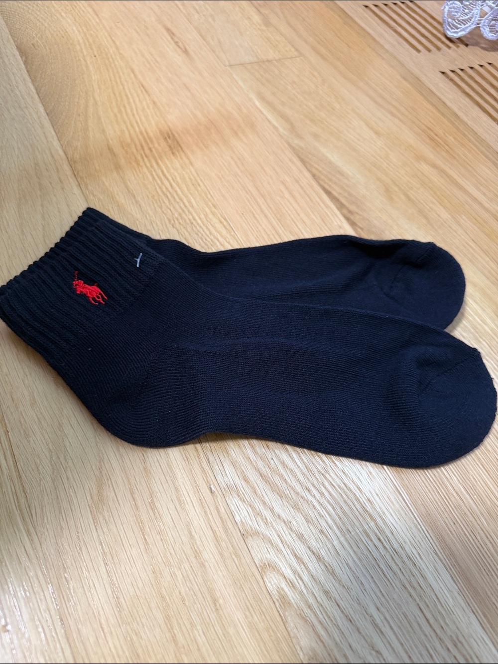 Polo by Ralph Lauren Navy Ankle Socks with Red Pony